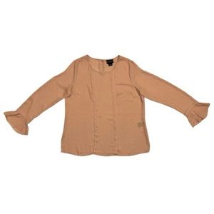 LIZ CLAIBORNE ROUND NECK CAREER BLOUSE ENGLISH ROSE SIZE M